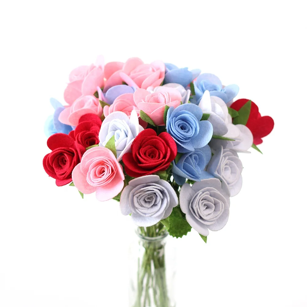 

Non-Woven Fabric Rose Bouquet Craft DIY Kits Artificial Flower Making Supplies, Customized color