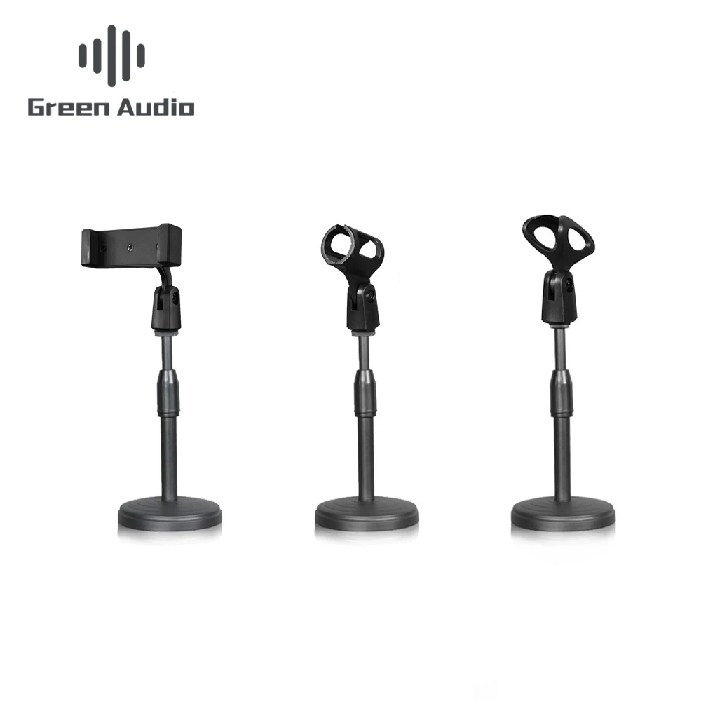 

GAZ-27S Professional Round Base Desktop Table Microphone Mic Holder Stand, Black