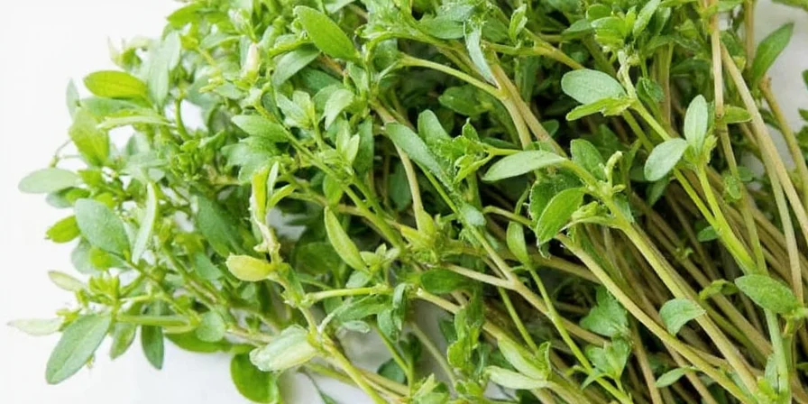 Close-up of finely chopped fresh marjoram on cutting board