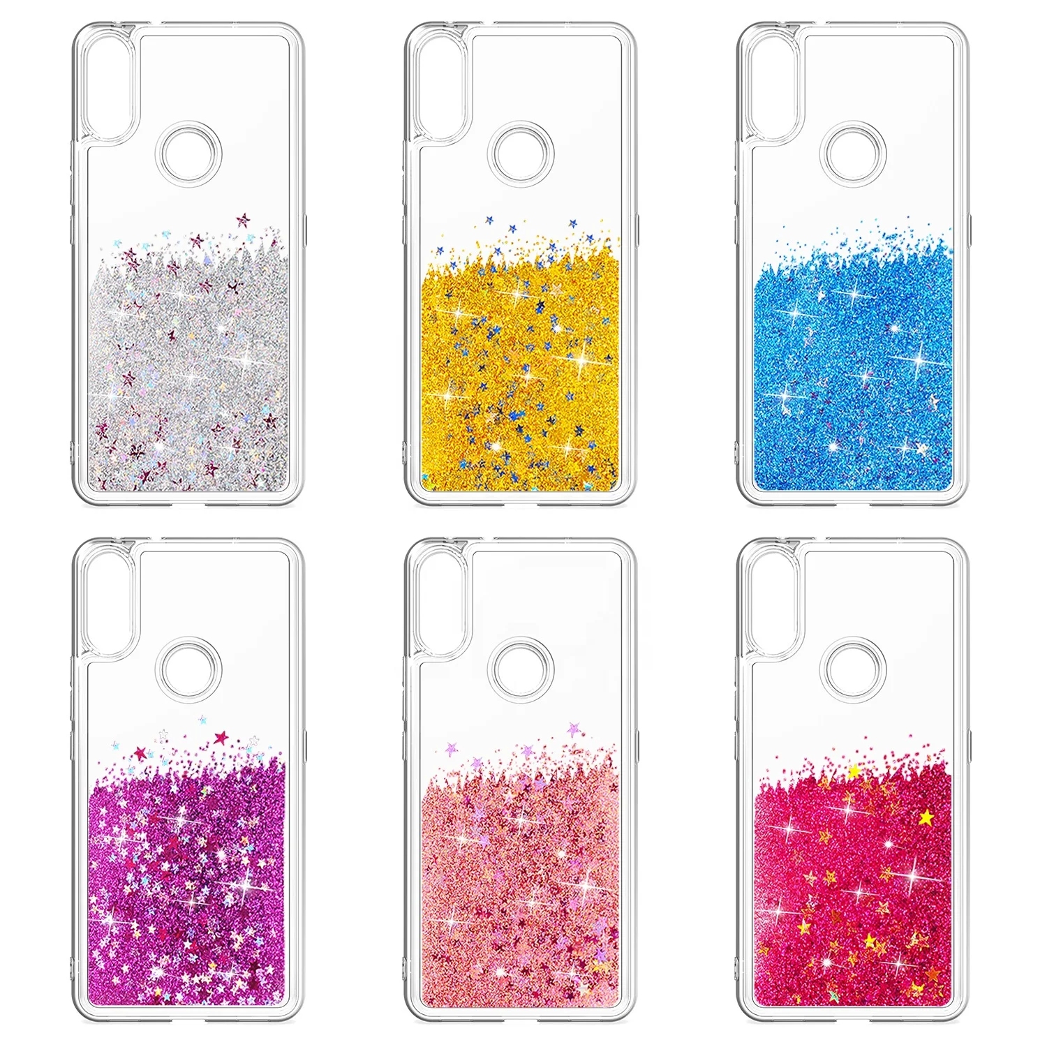 

New Design Case Liquid Quicksand Glitter Transparent Phone Case Hard Back Cover for Alcetel 3V, Multi colors