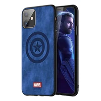 

For iPhone 11 For iPhone 11 Pro Phone Case Original Marvel Spiderman Captain America Thor Fabric Shockproof Back Cover