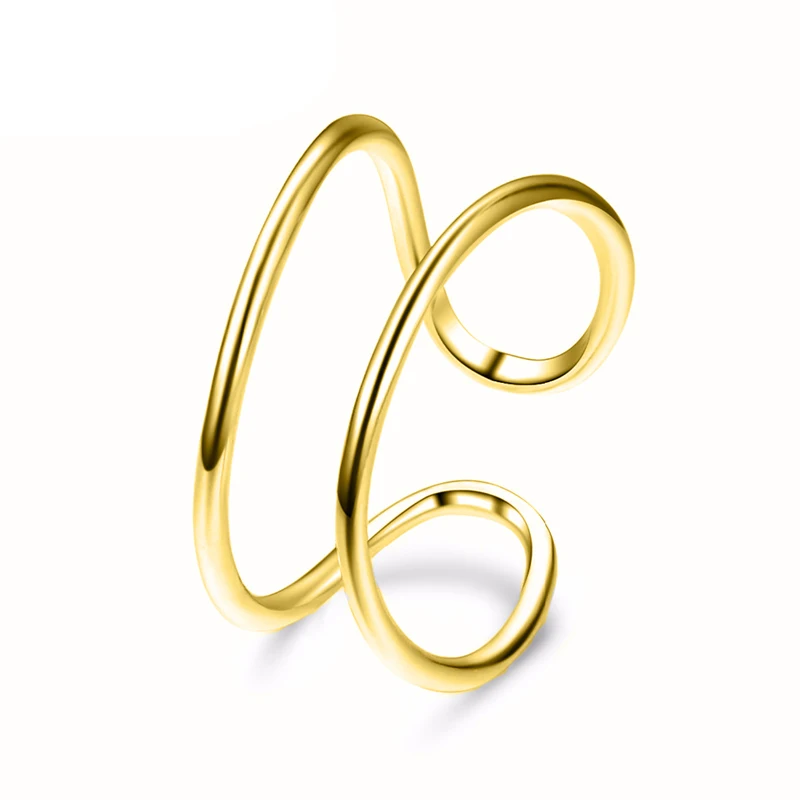 

NAPOLN Trade Insurance 3 Colors High Grade Stainless Steel Adjustable Ring For Women, 3 color