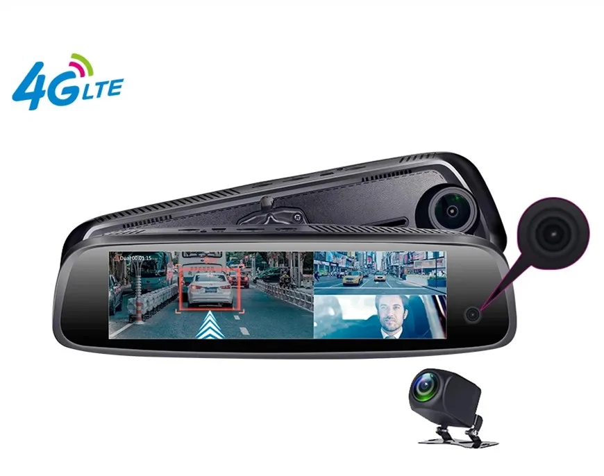 

3 Cameras car dvr 4G Android 8" IPS car mirror video recorder GPS ADAS 2G RAM 32G ROM FHD 1080P Dashcam Rear view Mirror