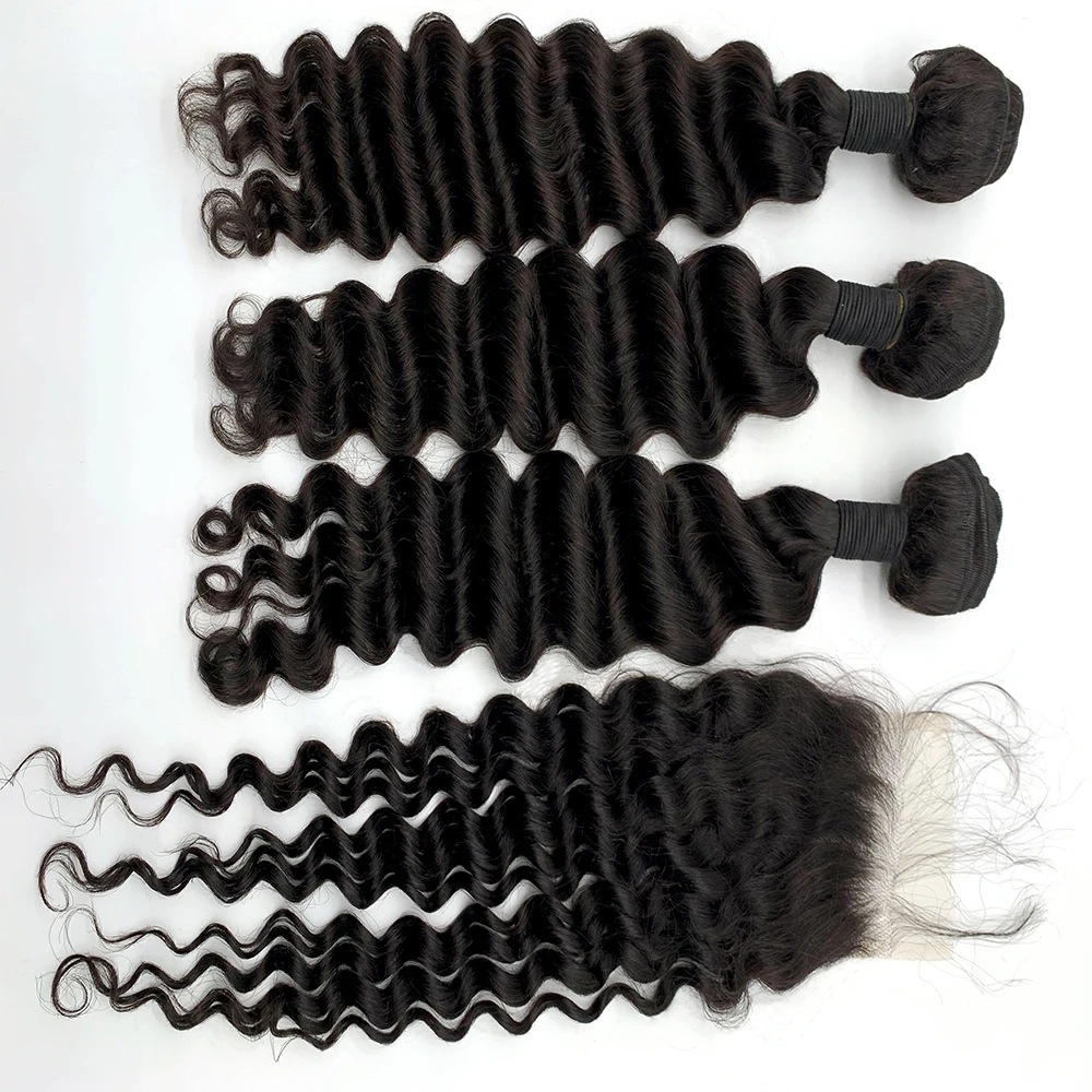 

raw indian bulk unprocessed cuticle aligned deep body wave hair bundle on sale