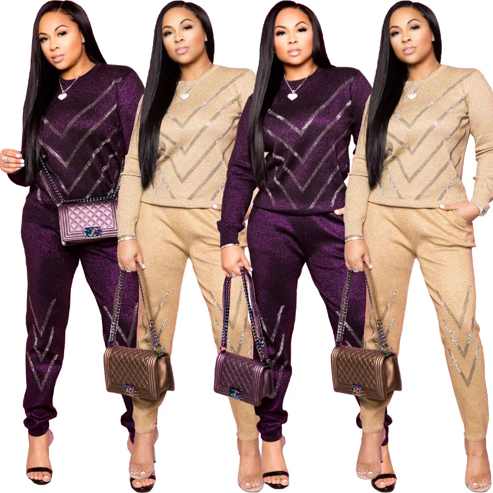 

MT54-8340 Wholesale Women's Clothing Shiny Rhinestone Pant Sets