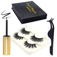 

Wholesale 5 Magnets 3d mink eyelashes private label Magnetic Eyelashes magnetic lashes With Clear Lash eyelashes package box
