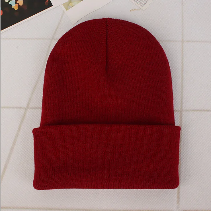 

Wholesale Embroidered Knitted Hats Solid Multi-color Unisex Winter Hat Custom Logo Knit Beanie Autumn Warm Hat