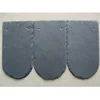 Chinese building material black natural curved roofing slate tile 25 x 40 cm