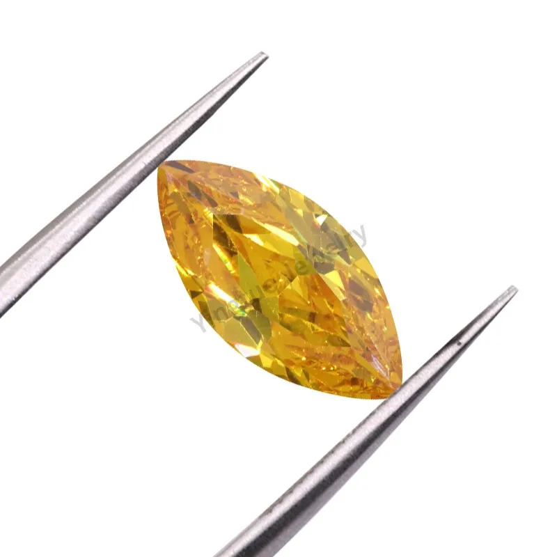 

100pcs/Bag CZ Gemstones Marquise Gold Yellow Cut Zircon Stone Cubic Zirconia