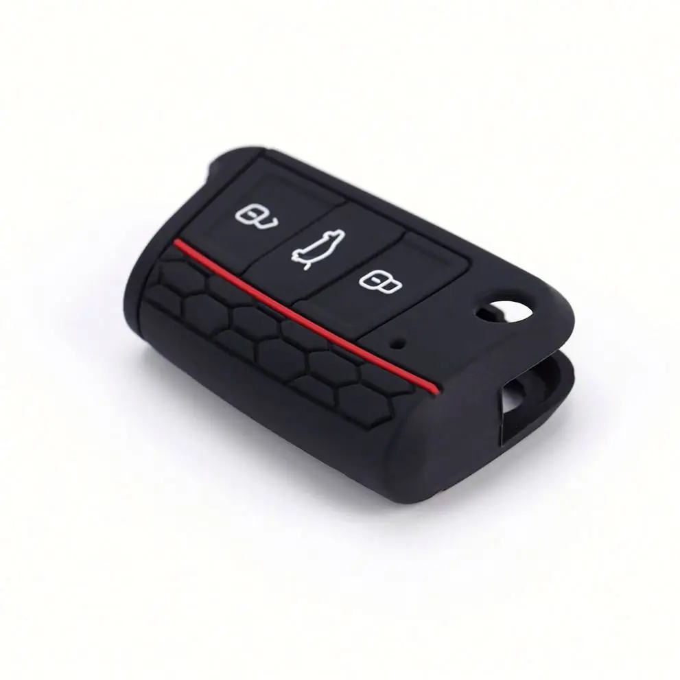 

2021 Newest Car Key Shell Silicon Case 3 Button Silicone Remote Key Cover, Red, black,white, purple, pink,blue,orange,etc