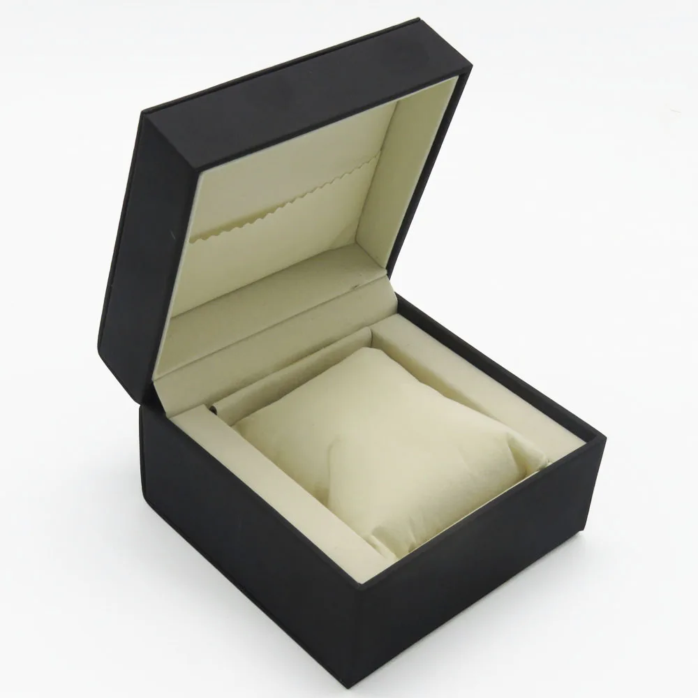 

black PU leather irvory pillow insert jewelry packing bracelet men's watch box case