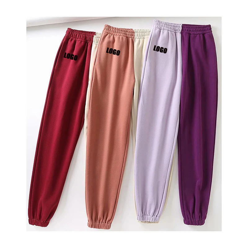 

Free Shipping Wholesale custom Embroidery Patchwork Fashion Casual Slit Women Sport Stacked Sweatpants Pants, Customized color