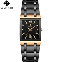 

WWOOR 8858 Men Quartz Wrist Watch Hot Sale Fashion & Causal Stainless Steel Watch Luxury Quartz Square relogio masculino