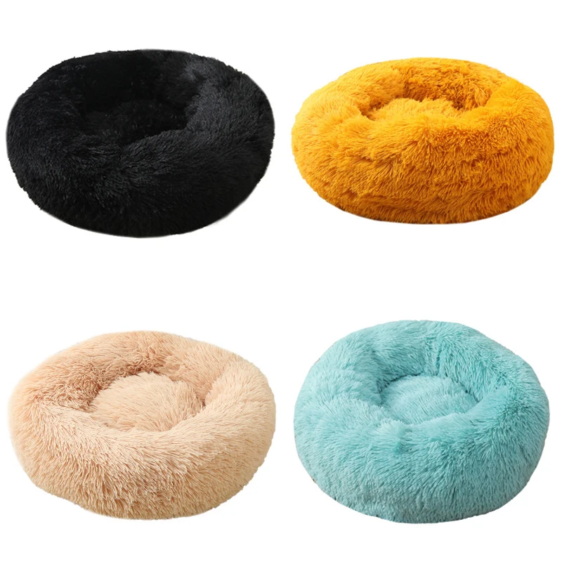 

New Custom Luxury Soft Plush Warm Pet Mattress Donut Round Cat And Dog Bed Deep Sleep Pet Nest, As picture