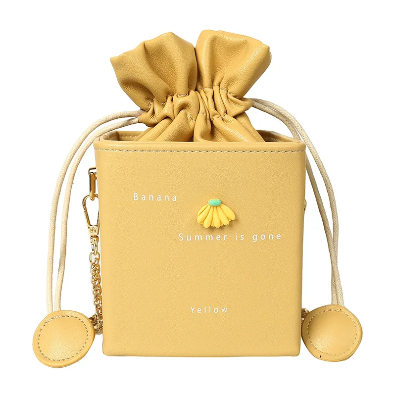 

2021 Fall Crossbody Handbags Women Leather Square Bucket Bag Drawstring Chain Purse Designers Crossbody Handbags