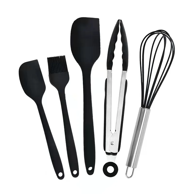 

5 Piece Silicone Spatula Set Non-Stick Heat-Resistant Spatulas Turner for Cooking Baking Mixing Baking Tools, Customized color