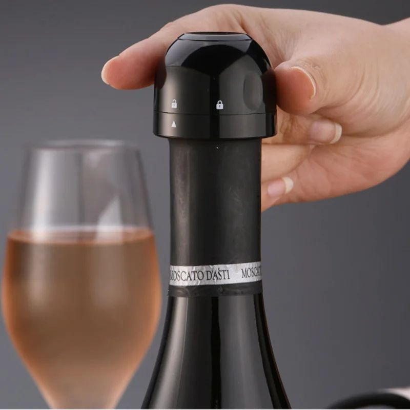 

Silicone Sealed Champagne Bottle Stopper Sealer Compact Champagne Sealer Plug Wine Champagne Stopper, As pic