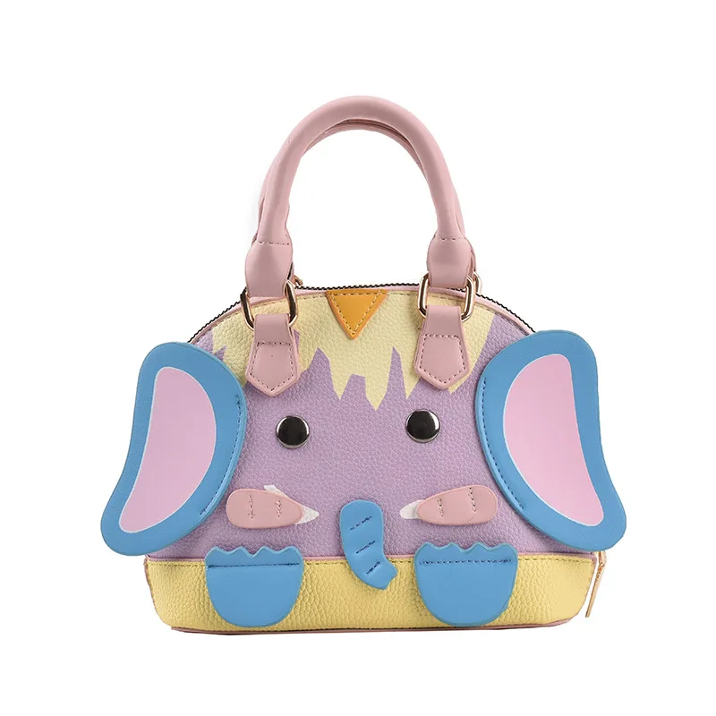 

Cartoon cute  elephant handbag 2021 Japanese pearl shoulder strap pu leather crossbody bags, Pink