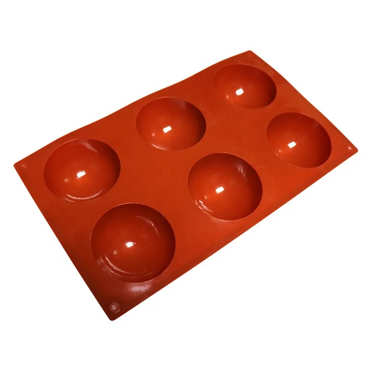 

Round Circle Semicircle 6 Holes Cake Soap Mold Chocolate Silicone Cake Molds, Brown