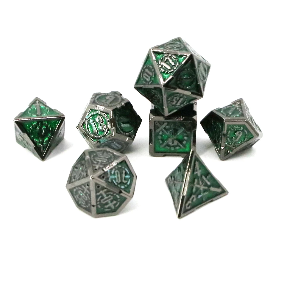 

Metal Polyhedral Dungeons And Dragons D&D Games 7pcs/set Dice