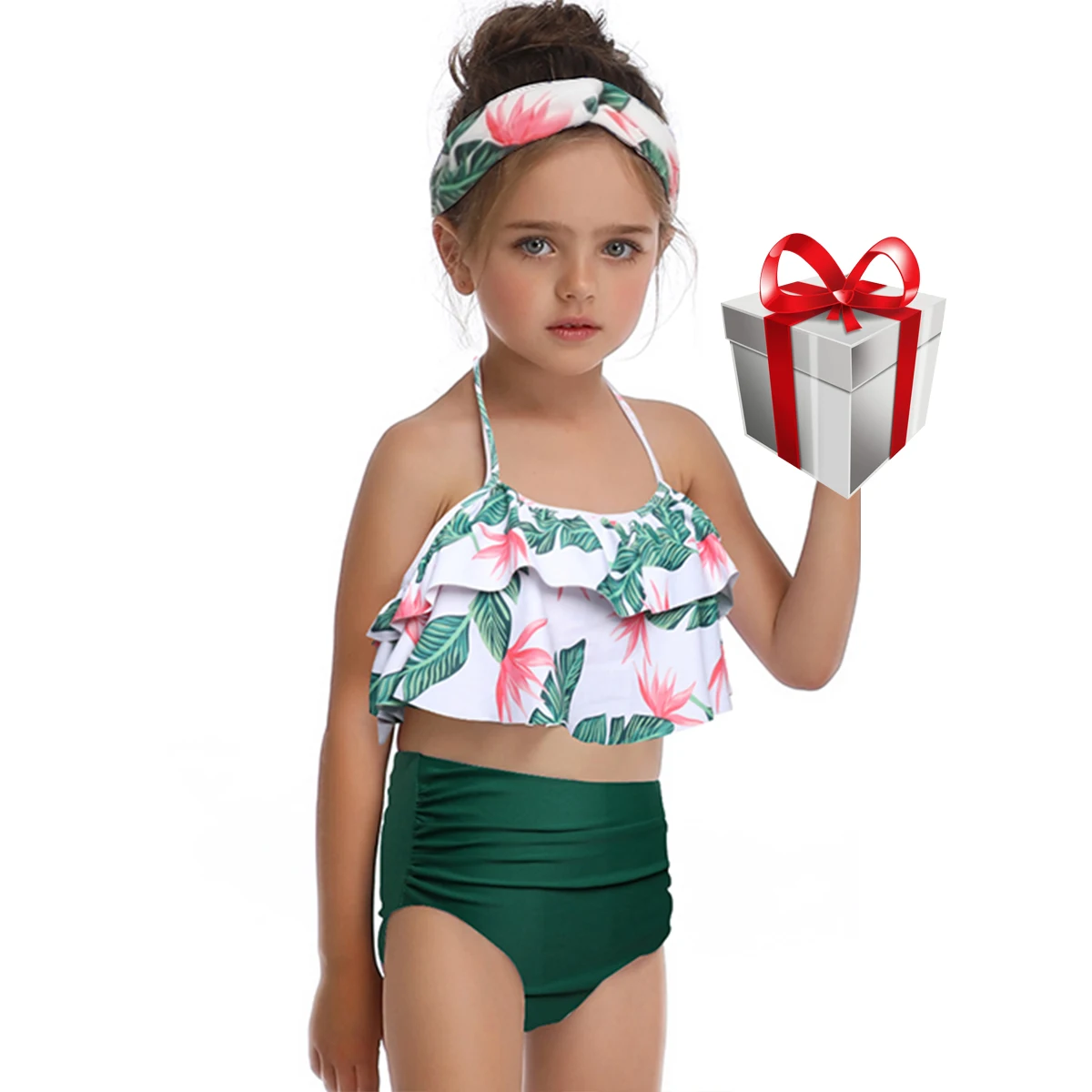 

2020 Direct Factory 2 Pieces set Children Little Girl Beachwear Swimwear Children girls swimwear kids, Multiple color options