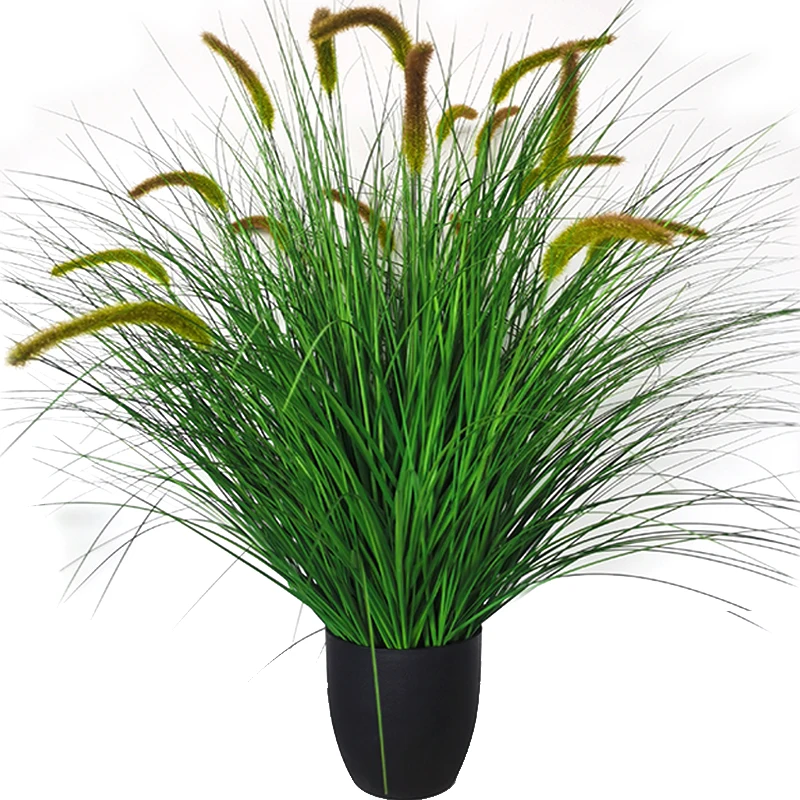 

Nordic decorative potted Hot seller Artificial Pampas Grass Lagurus Artificial dog tail grass bonsai set large plants bonsai, Green , pink