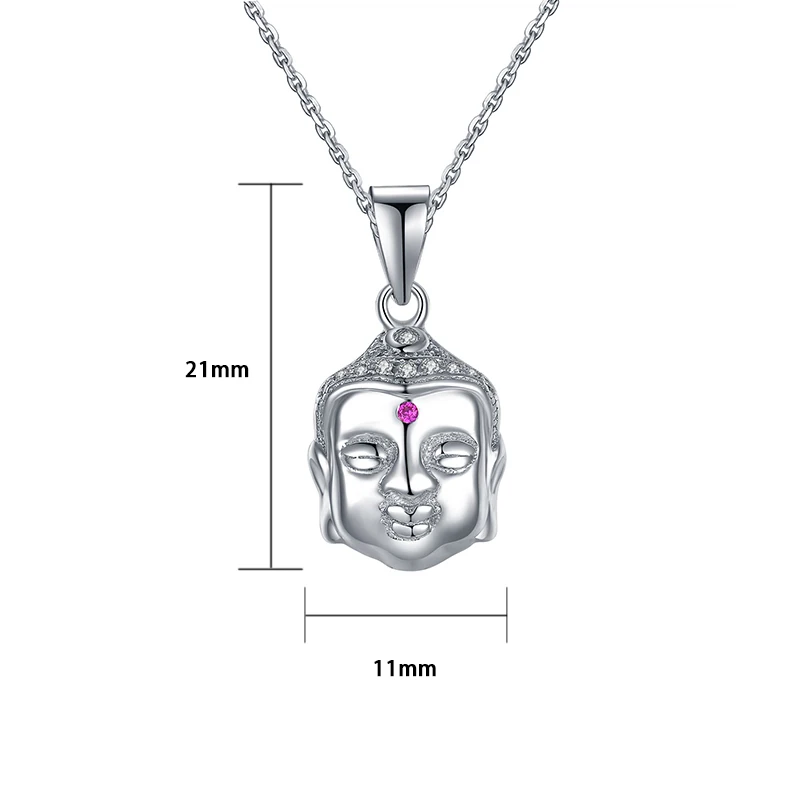 

PZA2-218 Sterling Silver 925 Jewelry Pendant Charms With CZ Small Budha Buddha Necklace