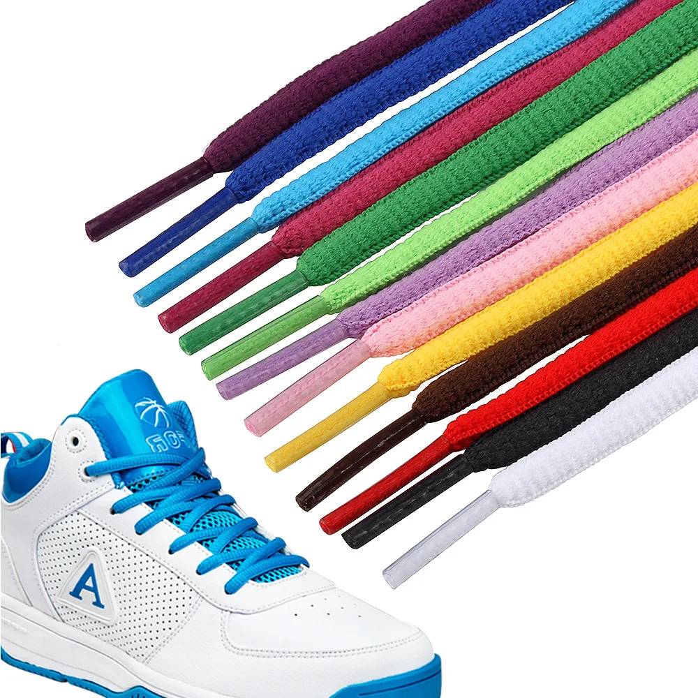 

HF Can custom fashion good quality half round shoe lace 7 mm width 0.5-1.8m length wholesale custom Oval shoelaces