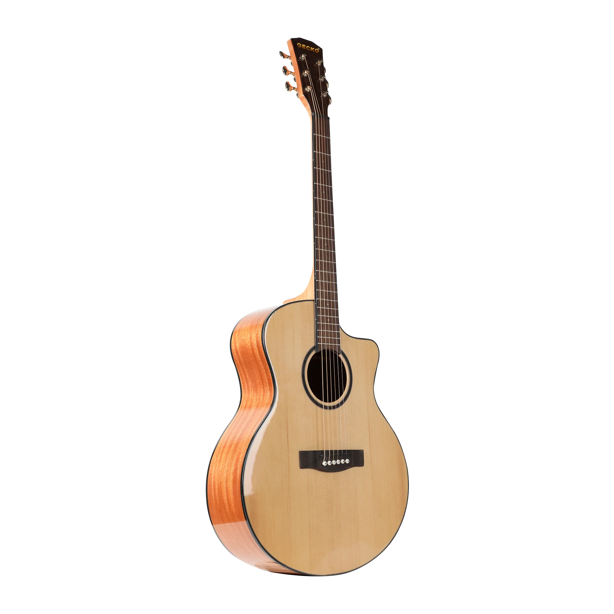 

Gecko Guitar Factory sells Sapele wood natural color 41 inches Acoustic Guitar for Adults