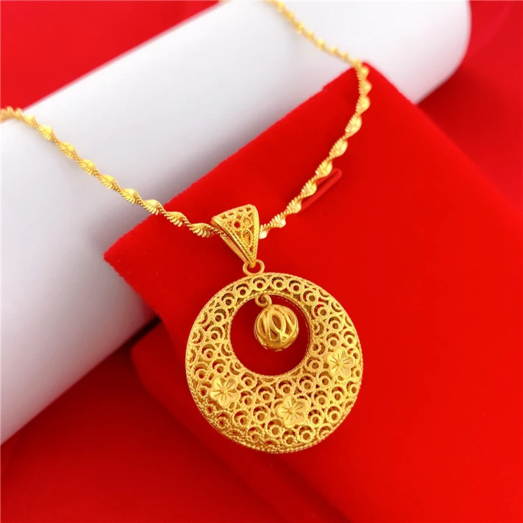 

Hd0213 24K Gold Plated Necklace Sterling Gold Filled Charms Gold Filled Lucky Coin Pendant