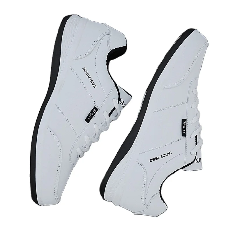 

XUHUI lightweight sneaker leather man shoes casual sport shoes running shoes casual men, Black/white/blue or custom color