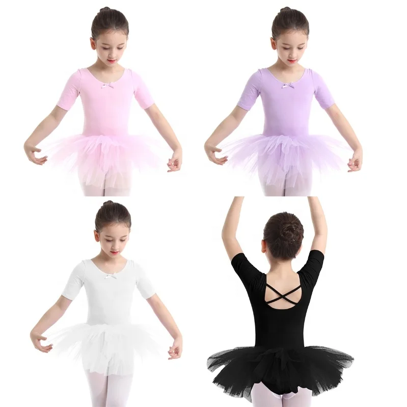 

Fashion Kids Girls Dance Leotard Skirt Cutout Back Ballet Dance Tutu Dress Gymnastics Dancewear Costumes