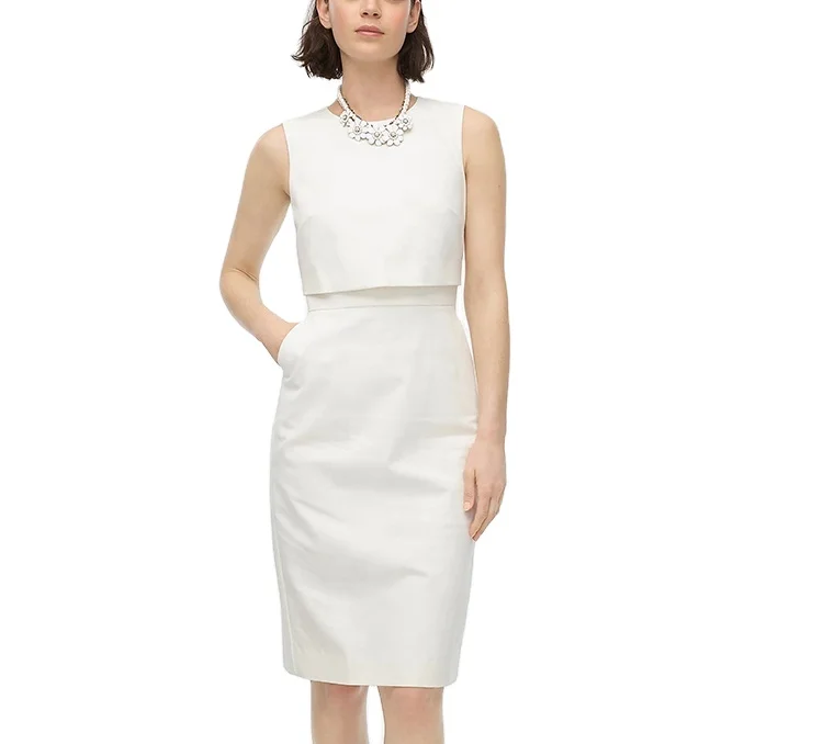 

China Factory Price one piece sleeveless bodycon summer dresses women White casual dresses