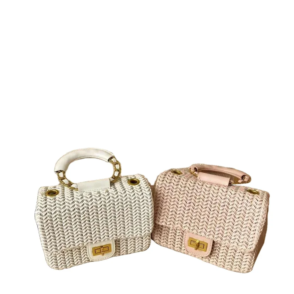 

Elegant simple design ladies sling bags faux vegan leather braid handbags, More color