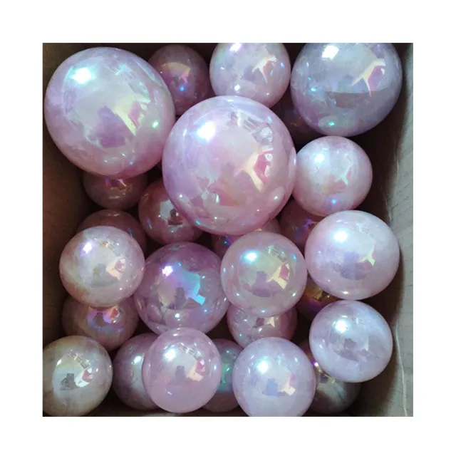 

Wholesale Feng Shui pink Natural Ball Angel Aura Rose Quartz Crystal Healing Sphere for Home Decoration
