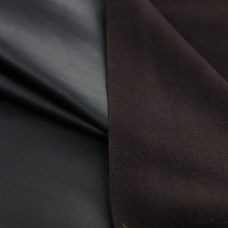 

High elastic 4 way soft hand feel leather PU polyester spandex fabric for stretch leggings Garment dress