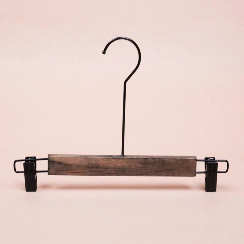 

Wholesale Modern Brown Color Long Neck Hook Pants Hanger With Clips