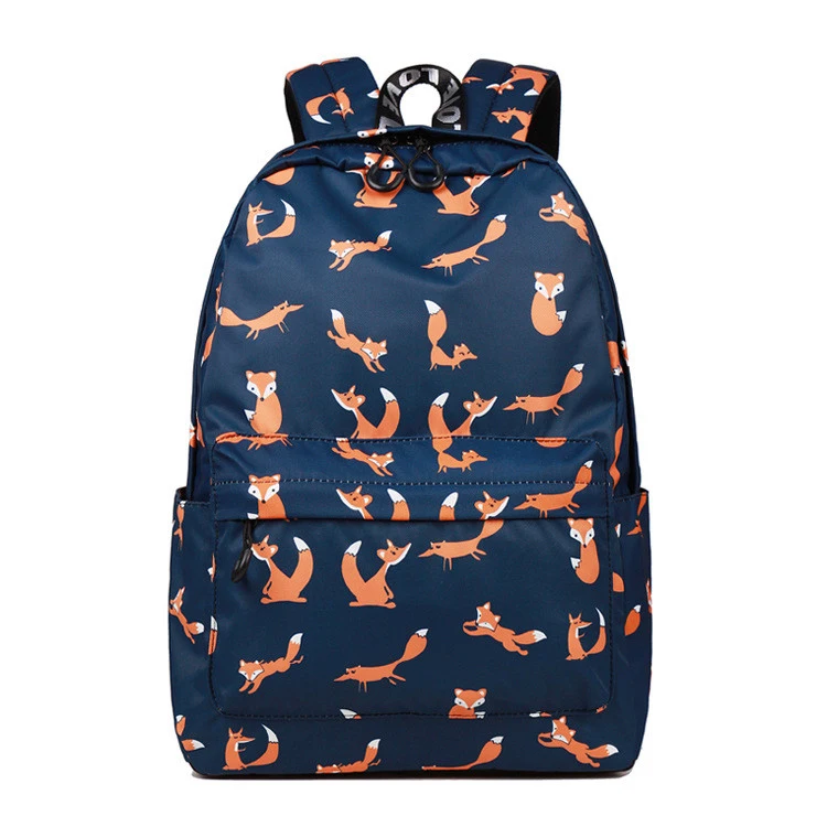 

Stock Lots All Over Printing Fox Cute Design Korean Japan Fashion Outdoor Travel Elegant College Girls Bag Students Backpack Nav, Navy