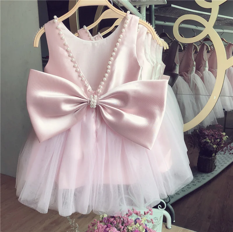 

Angel dress for baby girls frocks designs Pink wedding dress party dress for1-7years with embroidery