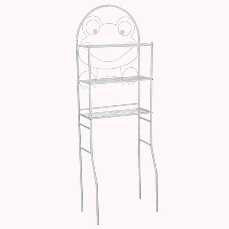 Simple design bath furniture 3 layer showe storage shelves rack iron metal modern bathroom shelf over toliet 