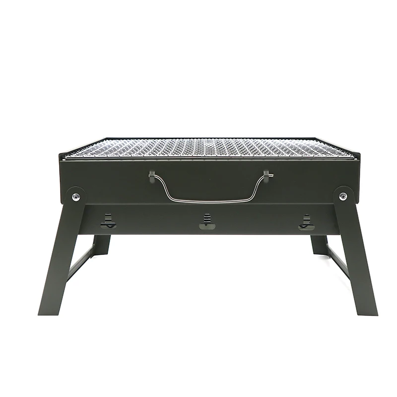 

Custom Outdoor Mini Barbecue Grill Portable Briefcase Style Camping Folding Charcoal BBQ Grill