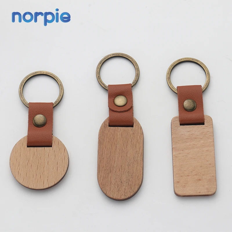 

Wooden Key Chain Custom Laser Logo Engraving DIY Blank Wood Keychain