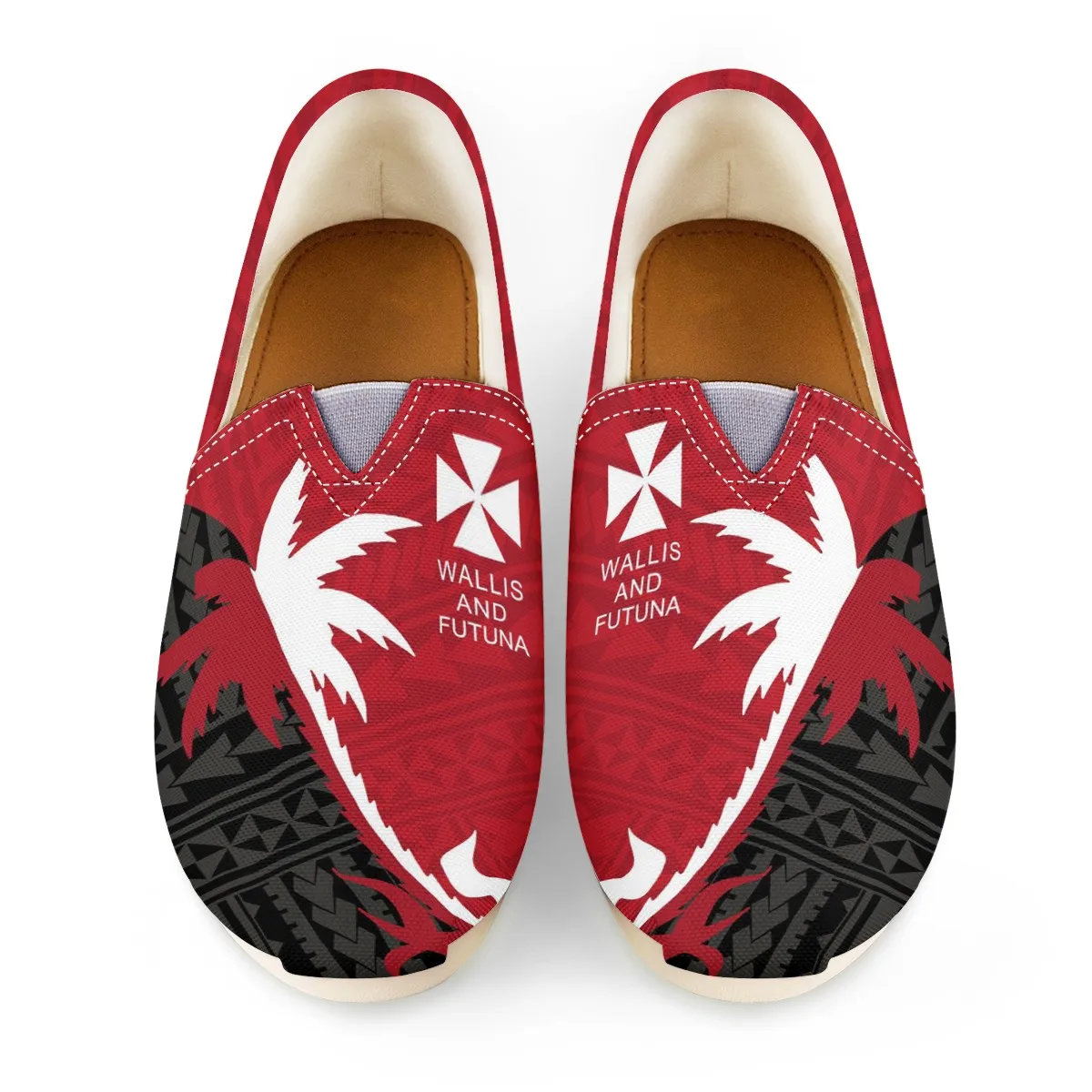 

Spring Summer Casual Shoe Polynesian Wallis And Futuna Printed Couple Flats Shoes Comfortable Slip On Canvas Shoes Women Loafers