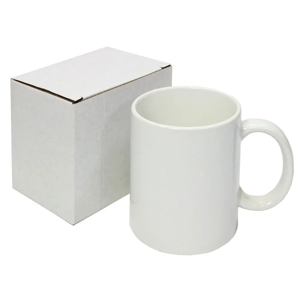 

11oz Wholesale Cups Black Coffee Ceramic Mug Blank White Sublimation Mug Personalised, White color