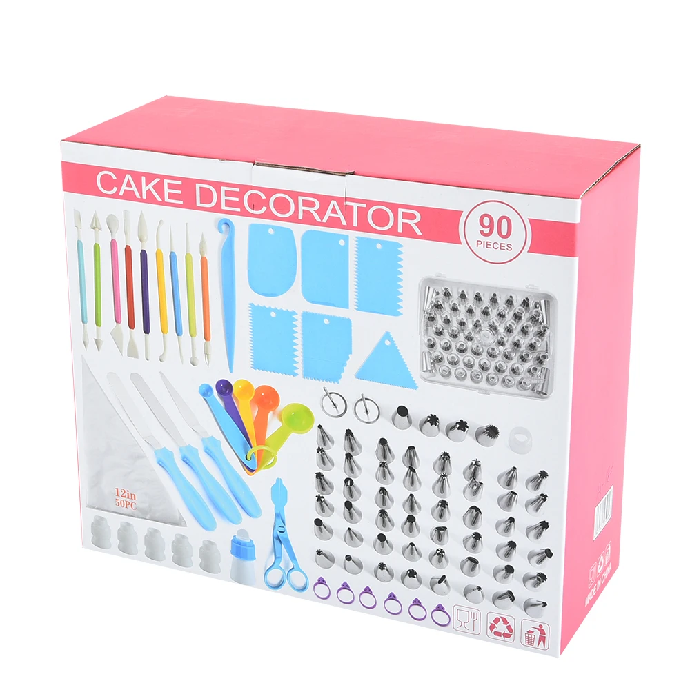 

Wholesale hot sale plastic 90 pieces cake decorating tools and accessories