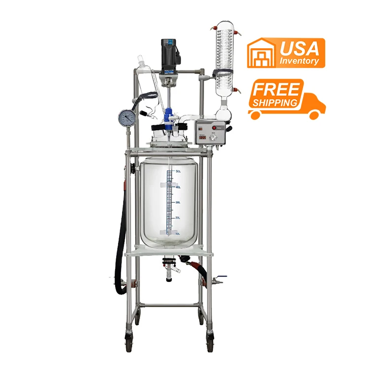 

USA Inventory West Tune WT-R 50L Single Layer Lab Jacketed Glass Reactor for Crystallization and Reaction