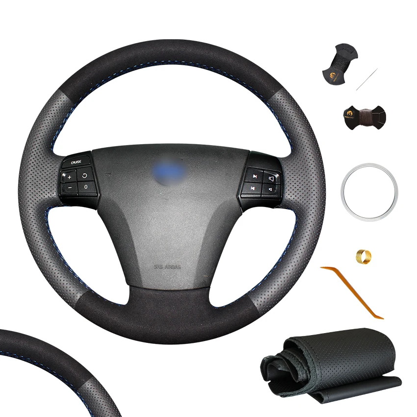 

Hand Sewing Suede Leather Steering Wheel Cover for Volvo S40 V50 2005 2006 2007 2008 2009 2010 20112012
