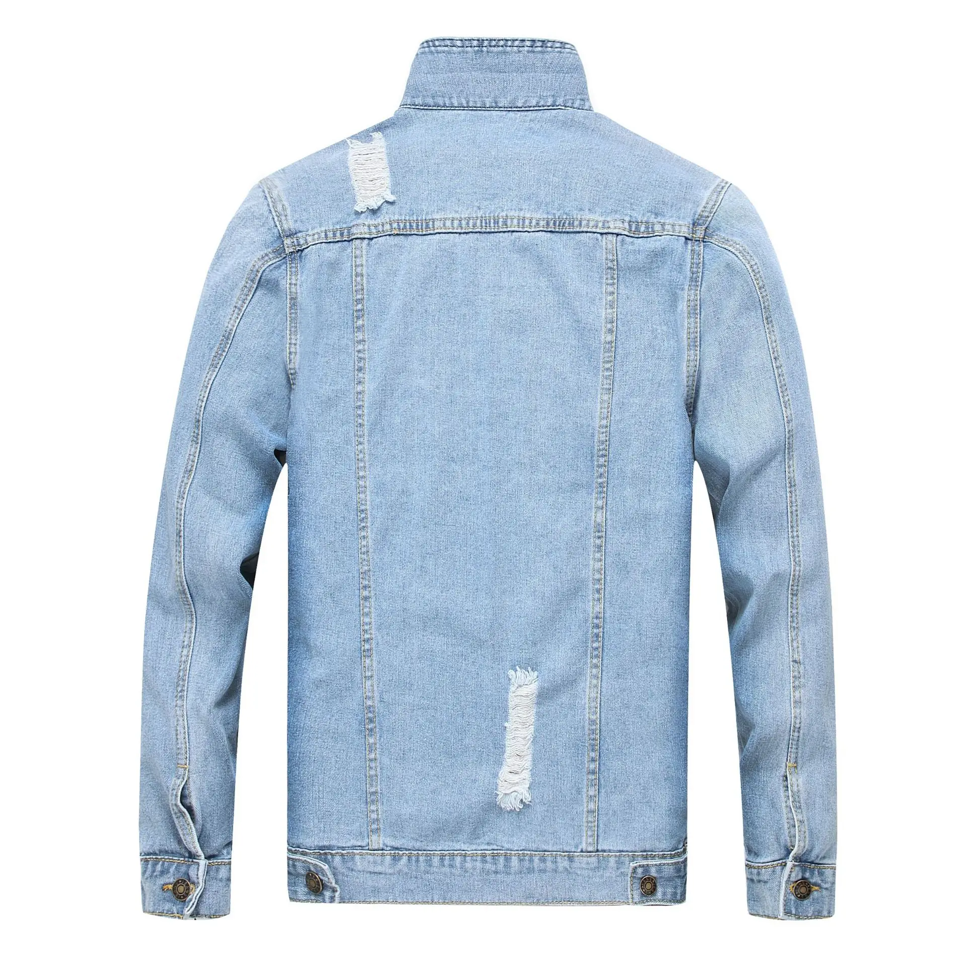 ripped light denim jacket