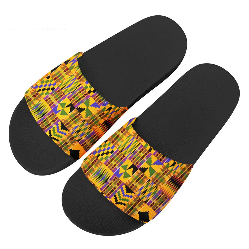 

Men Slippers eva Custom Sandals African ankara kente Printed Slippers Women Men Casual Home Slip on Footwear Comfortable