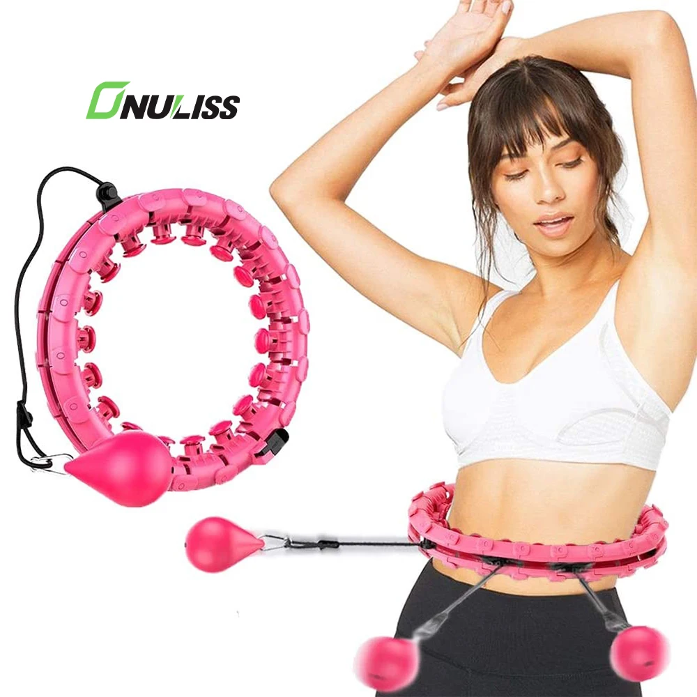 

Wholesale Fitness Weighted Fat Burning Magic Plastic Detachable Slimming Body Smart Weighted Hoola Hoops, Pink